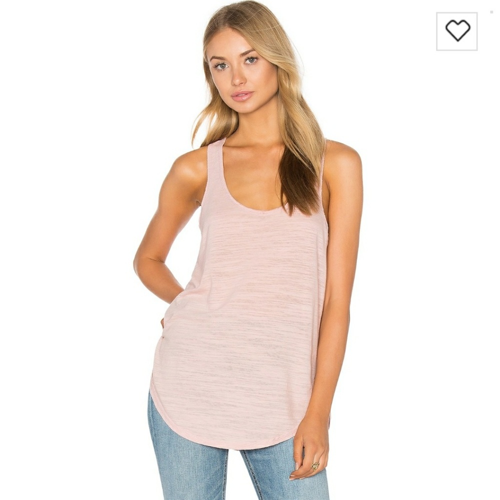 Heather Cotton & Gauze Panel Tank in Ballet